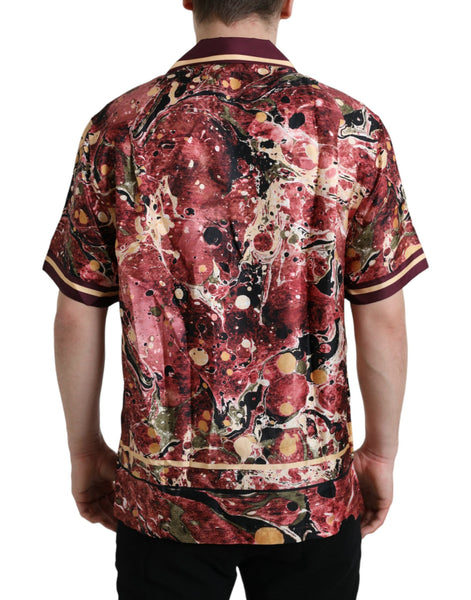 Dolce & Gabbana Multicolor Button Down Silk Shirt Dolce & Gabbana
