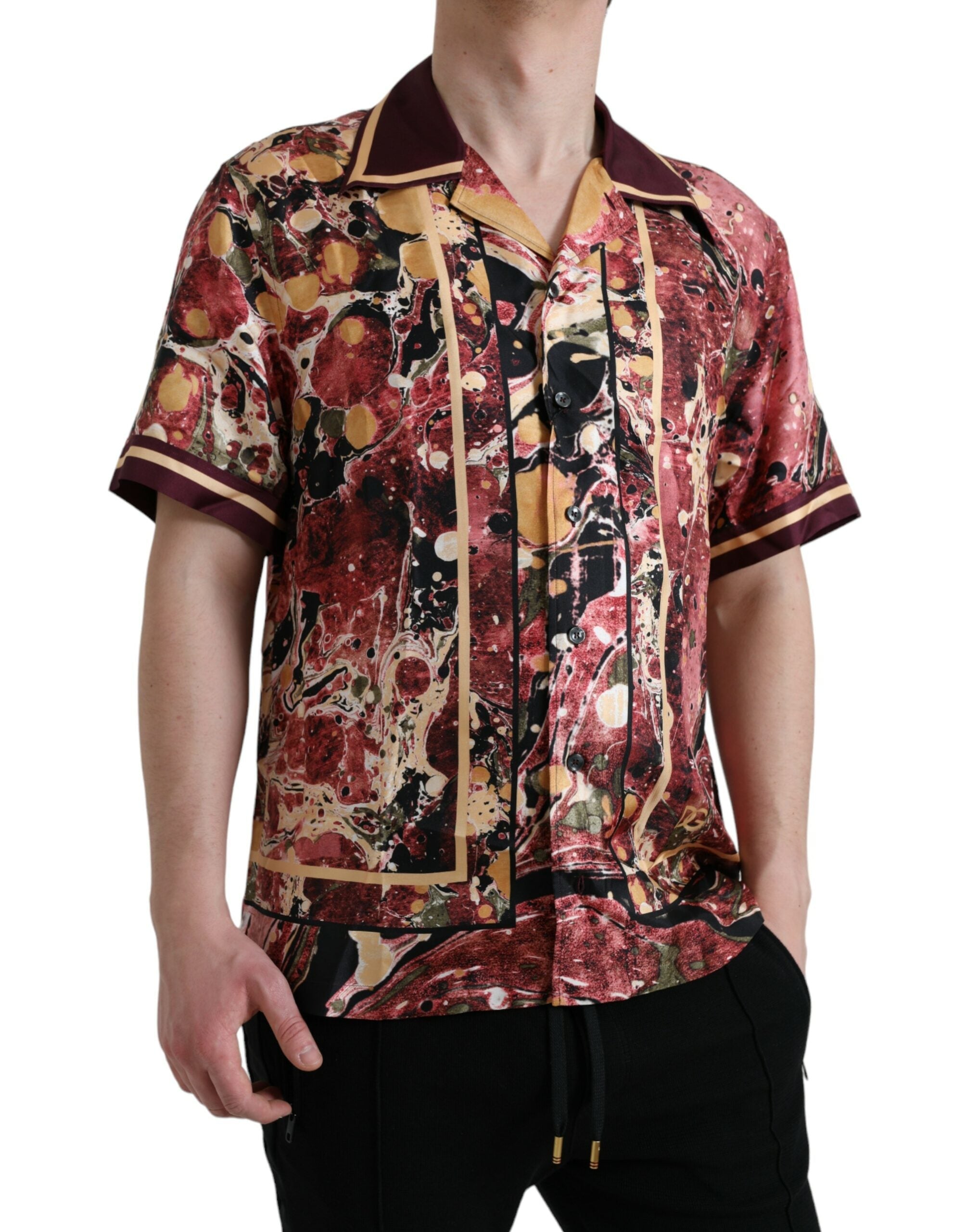 Dolce & Gabbana Multicolor Button Down Silk Shirt Dolce & Gabbana