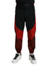Dolce & Gabbana Black Red Leopard Print Nylon Jogger Pants Dolce & Gabbana