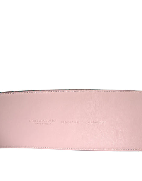 Dolce & Gabbana Multicolor Floral Jacquard Lurex Gold Buckle Belt Dolce & Gabbana