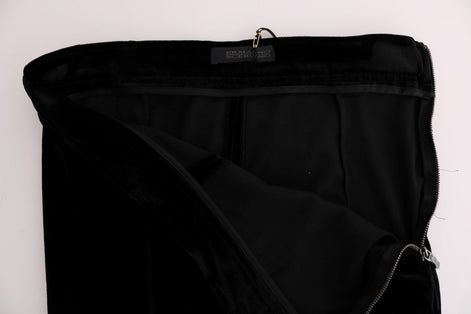 Ermanno Scervino Black Velvet Slim Fit Pants Ermanno Scervino