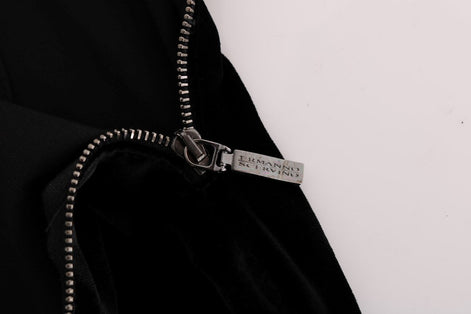 Ermanno Scervino Black Velvet Slim Fit Pants Ermanno Scervino