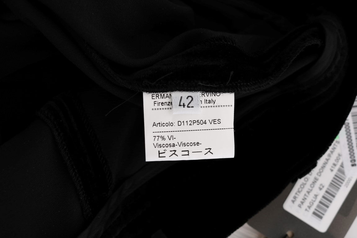 Ermanno Scervino Black Velvet Slim Fit Pants Ermanno Scervino