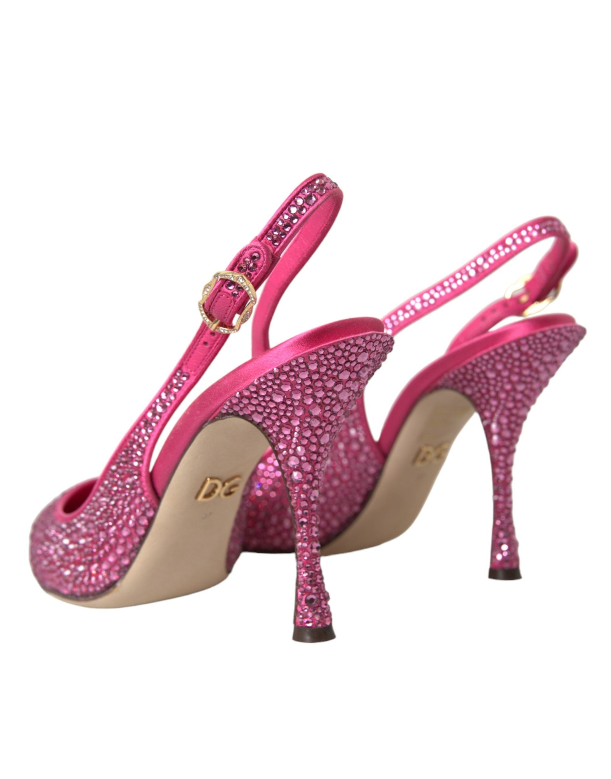 Dolce & Gabbana Pink Slingbacks Crystal Pumps Shoes Dolce & Gabbana