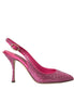 Dolce & Gabbana Pink Slingbacks Crystal Pumps Shoes Dolce & Gabbana