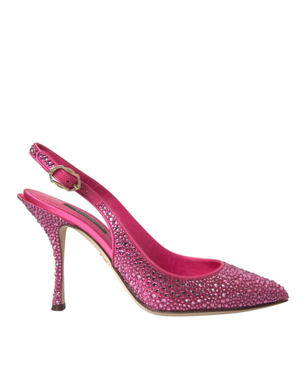 Dolce & Gabbana Pink Slingbacks Crystal Pumps Shoes Dolce & Gabbana