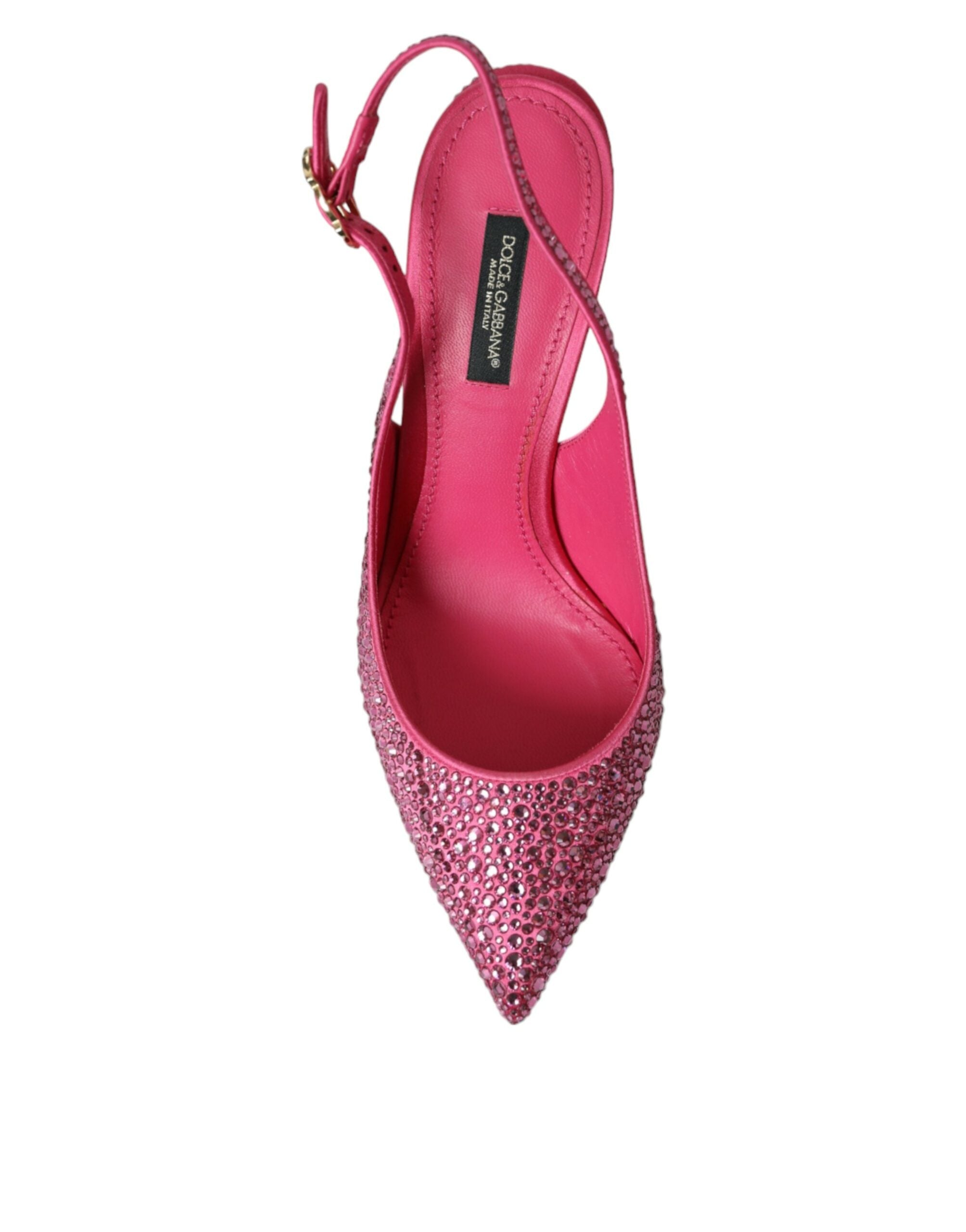 Dolce & Gabbana Pink Slingbacks Crystal Pumps Shoes Dolce & Gabbana