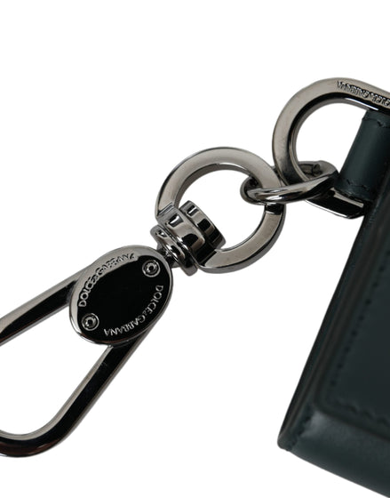 Dolce & Gabbana Green Leather DG Logo Keyring Coin Purse Keyring Wallet Dolce & Gabbana