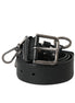 Dolce & Gabbana Black Calf Leather Silver Metal Buckle Belt Dolce & Gabbana