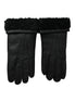 Dolce & Gabbana Black Leather Fur Short Hands Gloves Dolce & Gabbana