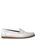 Dolce & Gabbana White Leather Slip On Mocassin Loafers Shoes Dolce & Gabbana