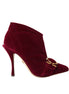 Dolce & Gabbana Dark Red Velvet Devotion Buckle Boots Shoes Dolce & Gabbana