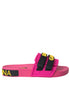 Dolce & Gabbana Pink Black Logo Beachwear Flats Sandals Shoes Dolce & Gabbana