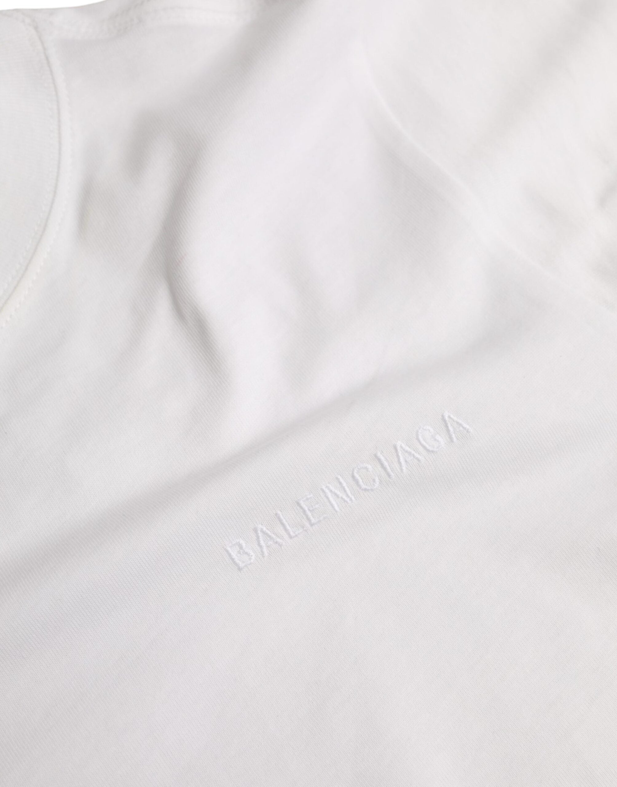 Balenciaga White Cotton Crew Neck Short Sleeves T-shirt Balenciaga