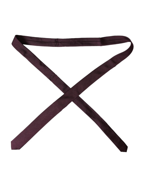 Dolce & Gabbana Bordeaux Solid 100% Silk Adjustable Men Tie Dolce & Gabbana