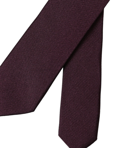 Dolce & Gabbana Bordeaux Solid 100% Silk Adjustable Men Tie Dolce & Gabbana