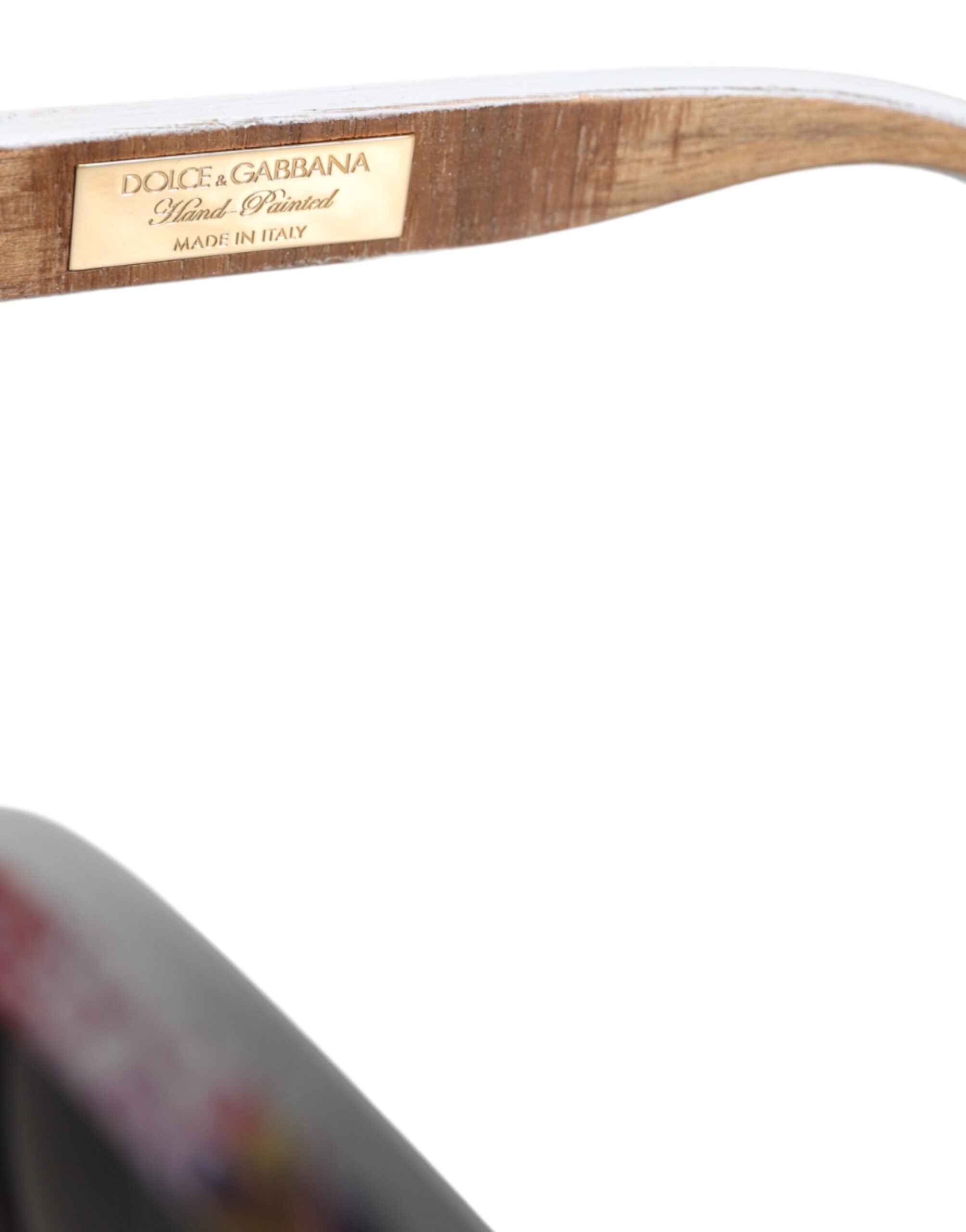 Dolce & Gabbana Multicolor Wood Crystal Brass Frame Floral Hand Paint Sunglasses Dolce & Gabbana