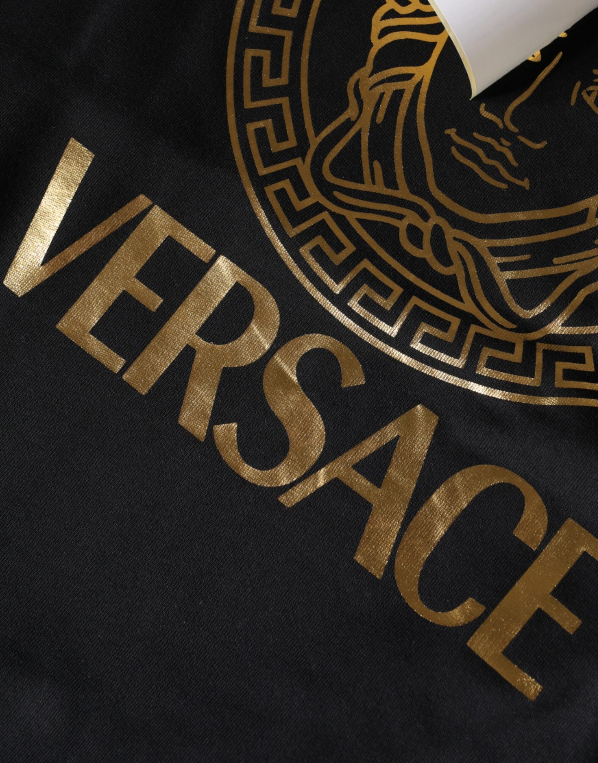 Versace Black Medusa Print Cotton HoodiePullover Sweatshirt Sweater Versace