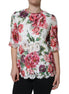 Dolce & Gabbana White Peony Lace Short Sleeves Blouse Top Dolce & Gabbana