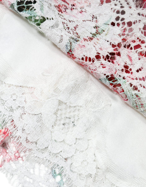 Dolce & Gabbana White Peony Lace Short Sleeves Blouse Top Dolce & Gabbana