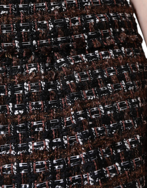 Dolce & Gabbana Multicolor High Waist Tartan Tweed A-line Mini Skirt Dolce & Gabbana