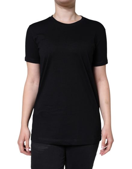 Dolce & Gabbana Black Cotton Crew Neck Short Sleeve T-shirt Dolce & Gabbana