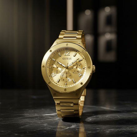 Guess Gold Stainless Steel Dress Watch Guess