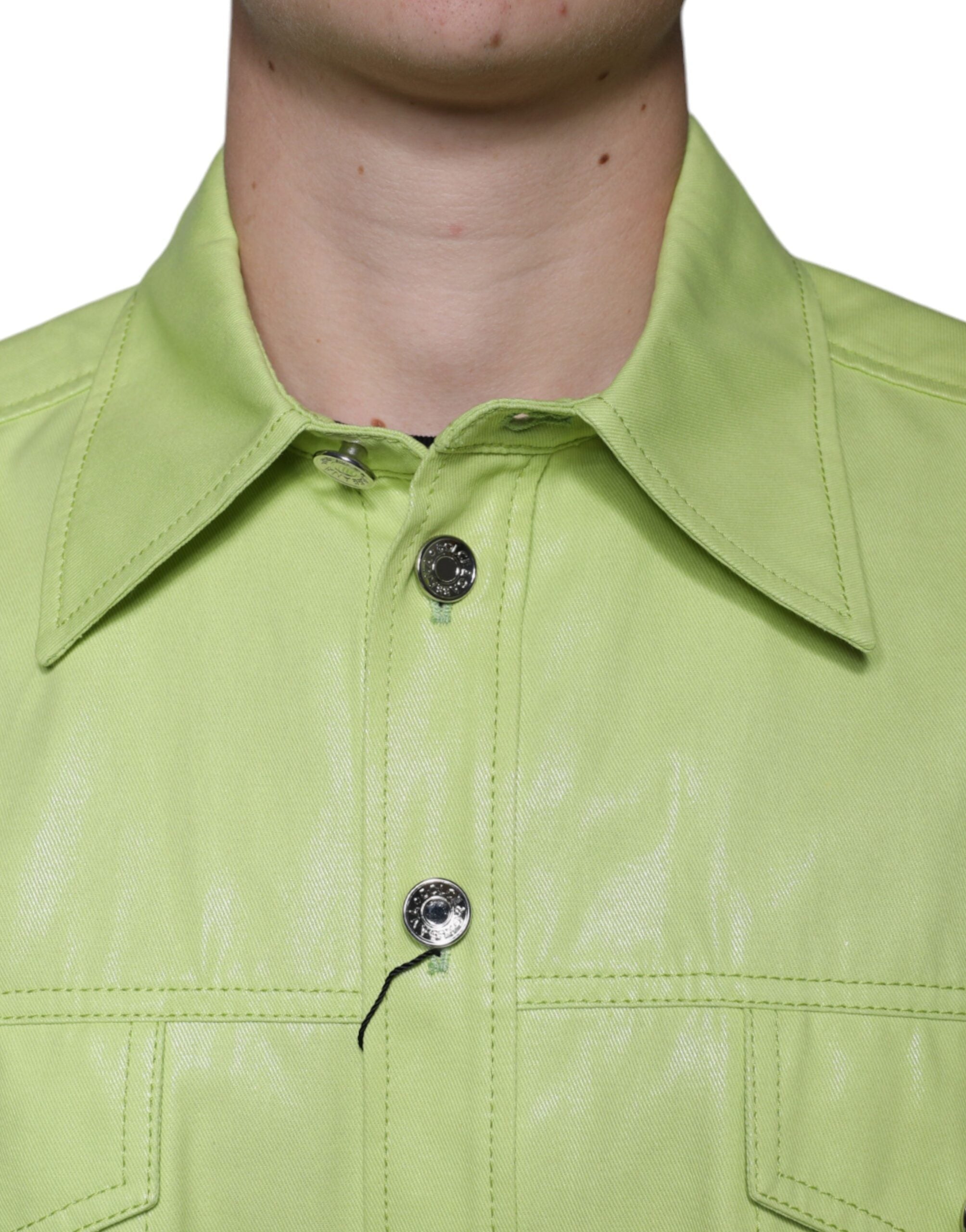 Dolce & Gabbana Green Cotton Collared Men Button Down Shirt Dolce & Gabbana