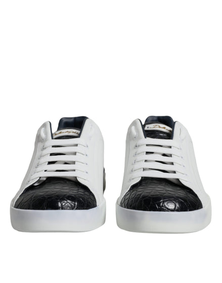 Dolce & Gabbana White Leather Logo Portofino Sneaker Shoes Dolce & Gabbana