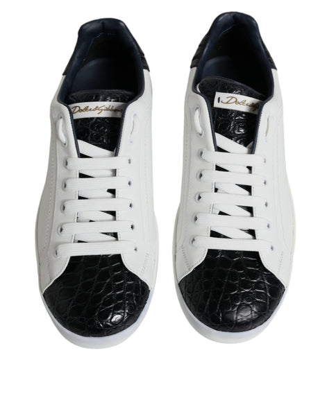 Dolce & Gabbana White Leather Logo Portofino Sneaker Shoes Dolce & Gabbana