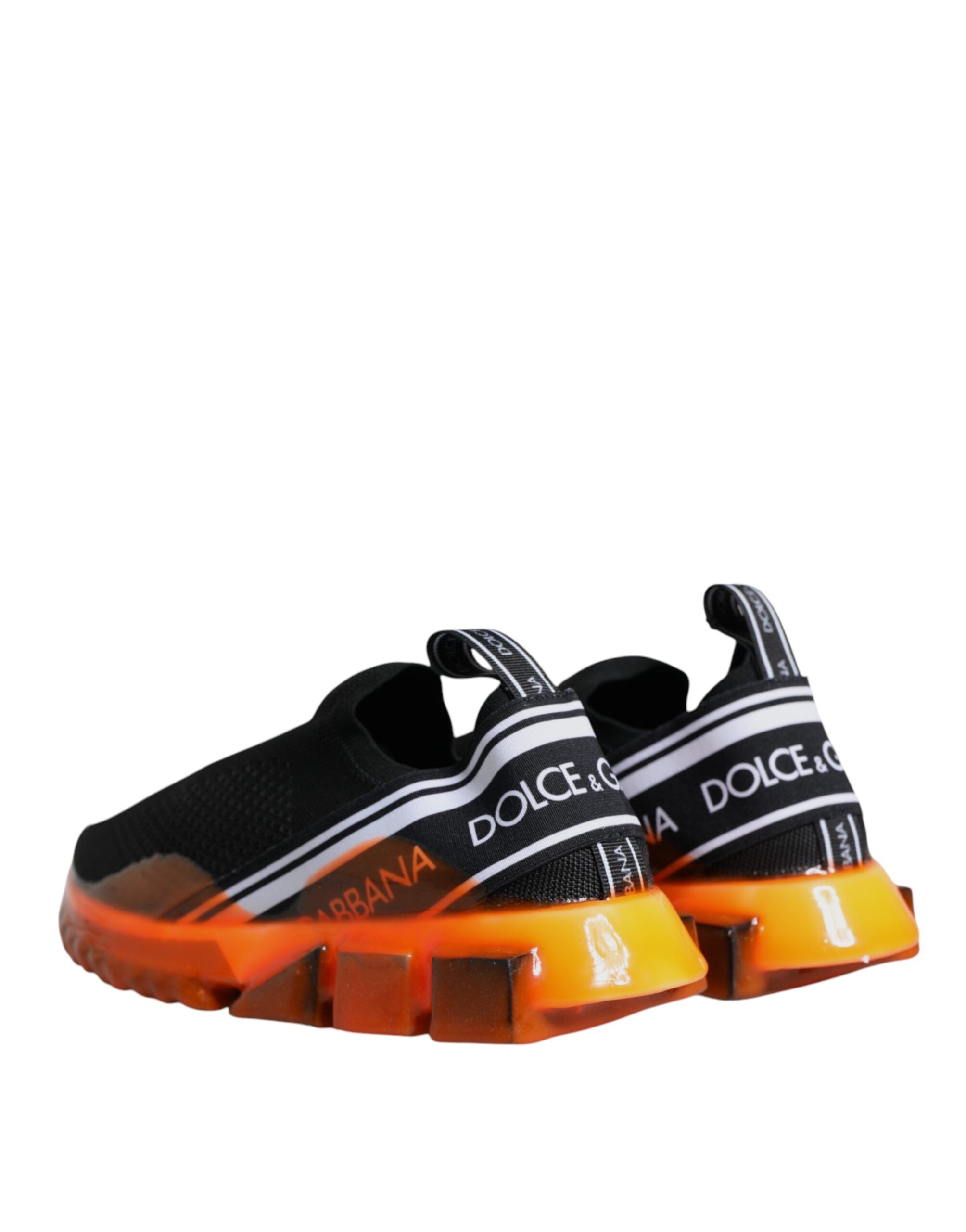 Dolce & Gabbana Black Orange Sorrento Slip On Sneakers Shoes Dolce & Gabbana