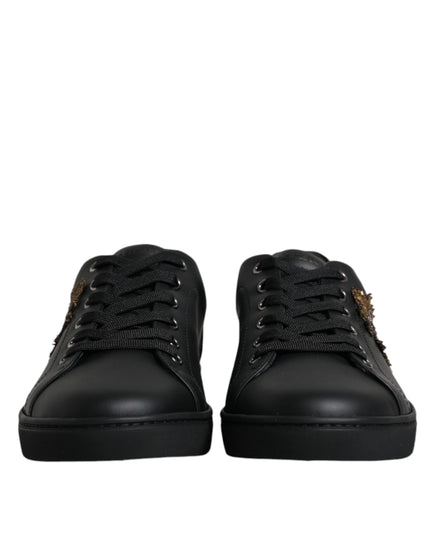 Dolce & Gabbana Black London Sacred Heart Men Sneakers Shoes Dolce & Gabbana