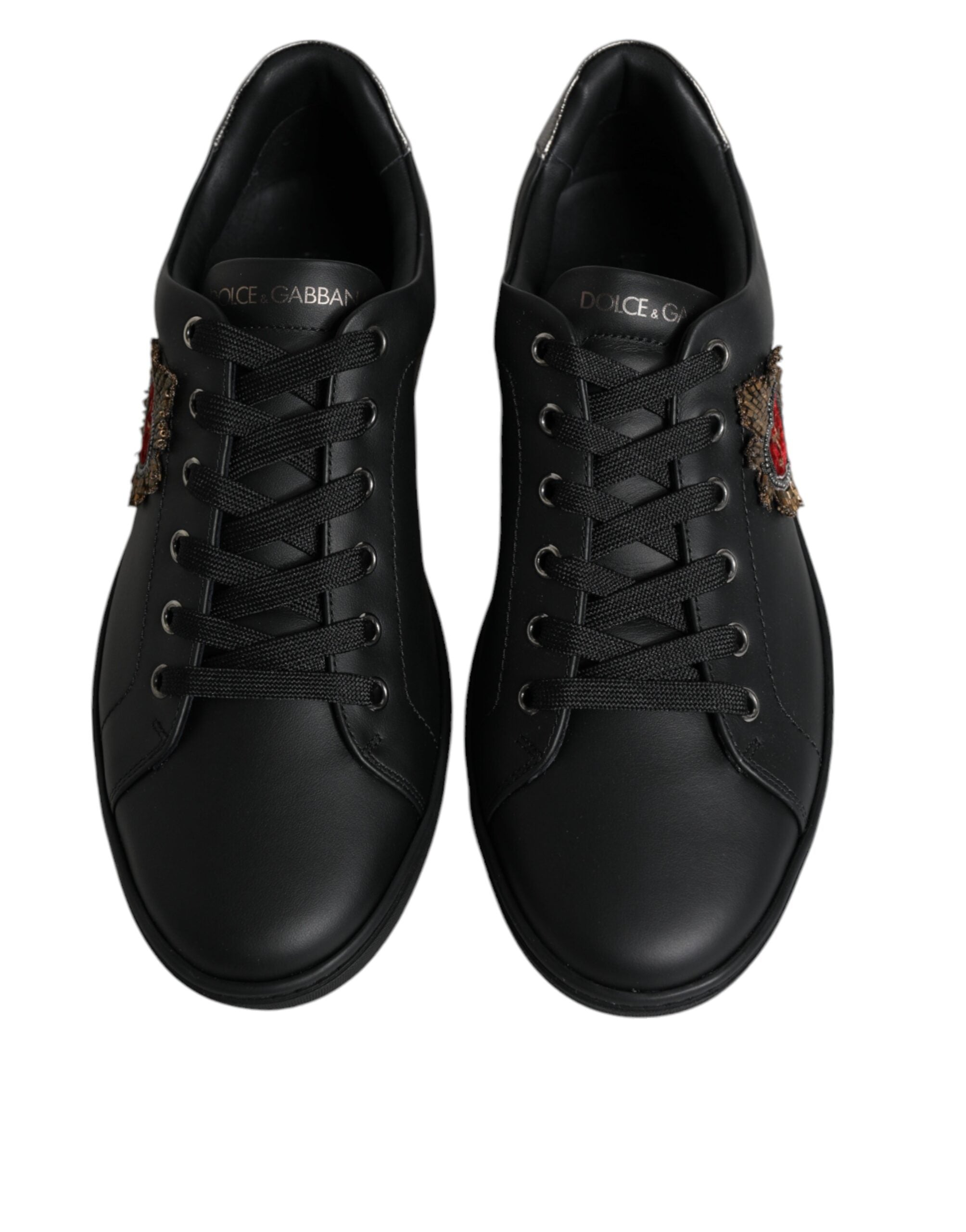 Dolce & Gabbana Black London Sacred Heart Men Sneakers Shoes Dolce & Gabbana