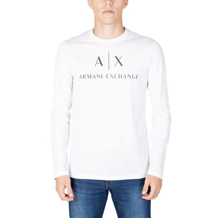 Armani Exchange White Cotton Long Sleeve T-Shirt Armani Exchange