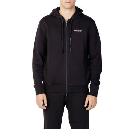 Armani Exchange Black Cotton Hoodie Armani Exchange