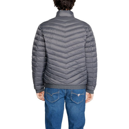 Armani Exchange Gray Polyester Coat Armani Exchange