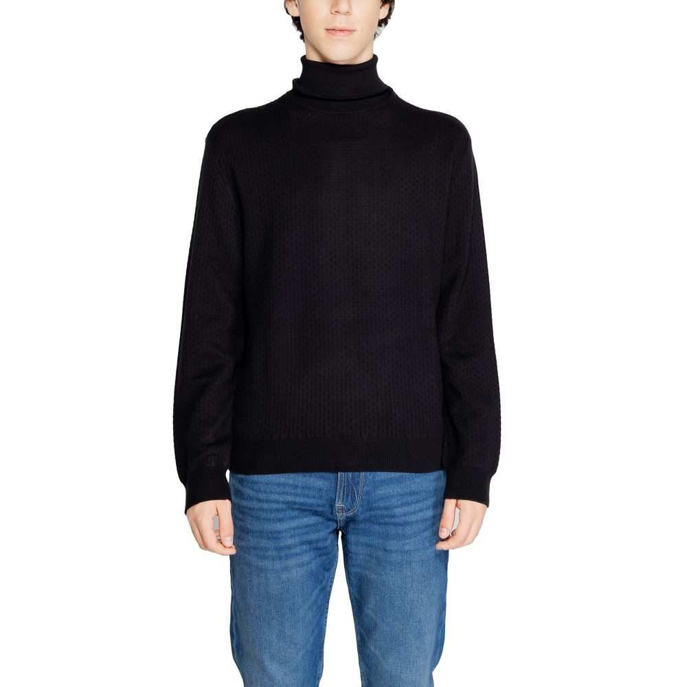 Armani Exchange Black Cotton Turtleneck Armani Exchange