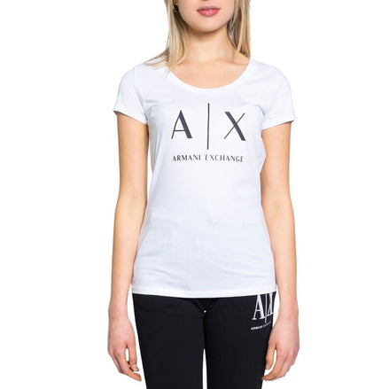 Armani Exchange White Cotton T-Shirt Armani Exchange