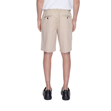 Armani Exchange Beige Cotton Bermuda Shorts Armani Exchange
