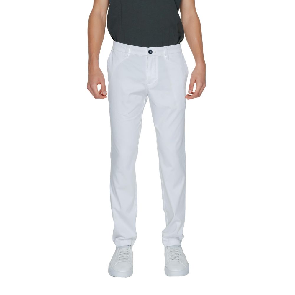 Armani Exchange White Cotton Casual Pants Armani Exchange
