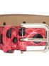 Dolce & Gabbana Pink Polka Snakeskin Silver Buckle Belt Dolce & Gabbana
