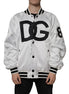 Dolce & Gabbana White Polyester Logo Full Zip Bomber Jacket Dolce & Gabbana