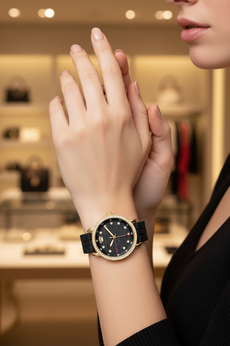 Montre robe en métal noir Juicy Couture