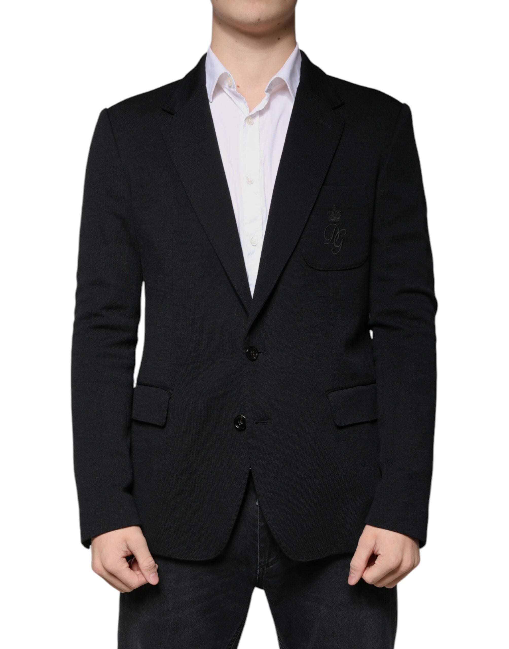 Dolce & Gabbana Black Wool Single Breasted Formal Blazer Dolce & Gabbana