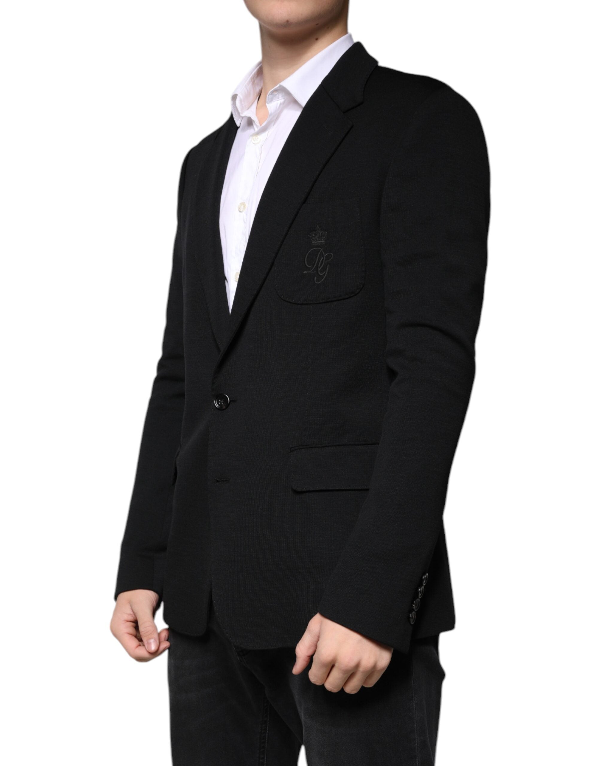Dolce & Gabbana Black Wool Single Breasted Formal Blazer Dolce & Gabbana