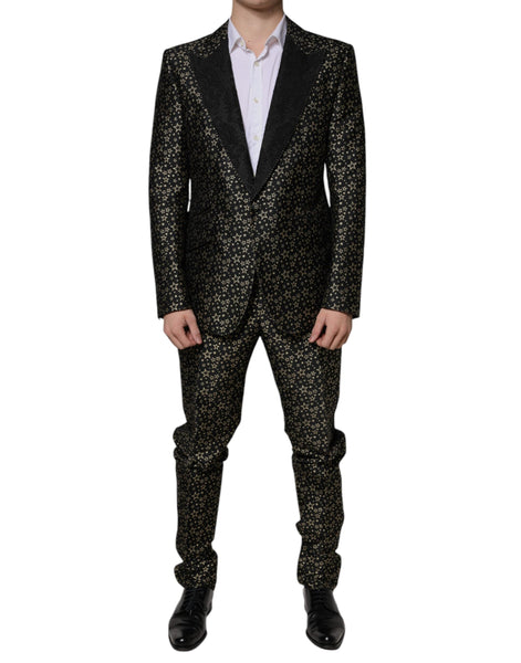 Dolce & Gabbana Black Stars Jacquard SICILIA 2 Piece Suit Dolce & Gabbana