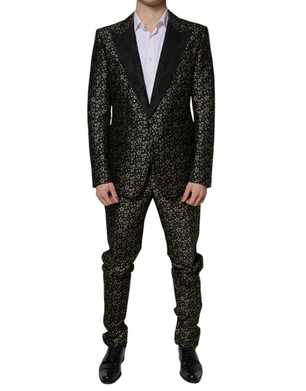 Dolce & Gabbana Black Stars Jacquard SICILIA 2 Piece Suit Dolce & Gabbana