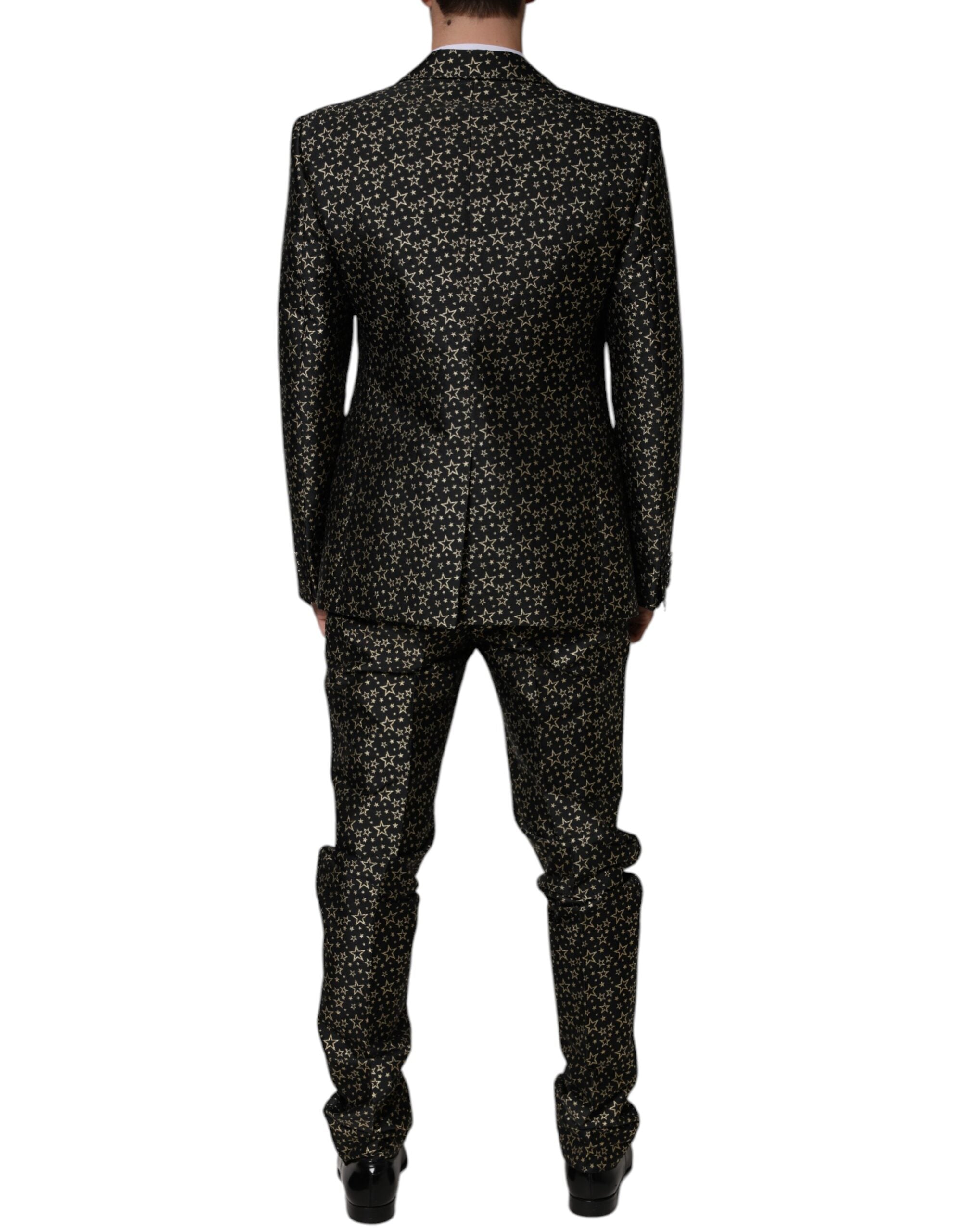 Dolce & Gabbana Black Stars Jacquard SICILIA 2 Piece Suit Dolce & Gabbana