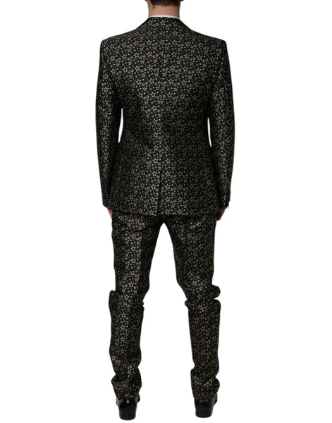 Dolce & Gabbana Black Stars Jacquard SICILIA 2 Piece Suit Dolce & Gabbana