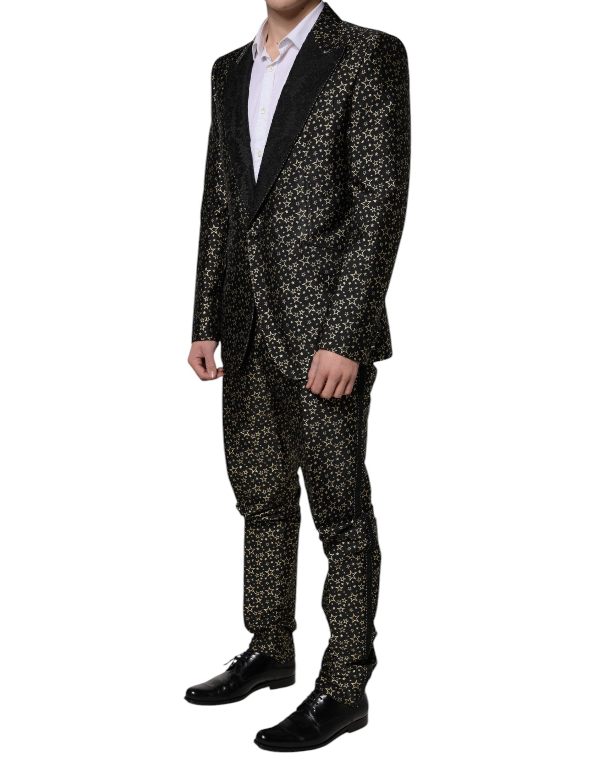Dolce & Gabbana Black Stars Jacquard SICILIA 2 Piece Suit Dolce & Gabbana
